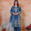 Embroidered Premium Cotton Three-Piece Suit - Hayats Collections