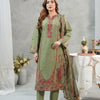 Deep Teal Embroidered 3-Piece Festive Suit - Hayats Collections