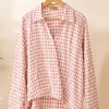 Women's Gingham Check Wrap Top