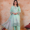 Embroidered Premium Cotton Three-Piece Suit - Hayats Collections