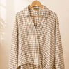 Women's Gingham Check Wrap Top