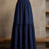 Bohemian Flared Cotton Maxi Skirt