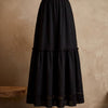 Bohemian Flared Cotton Maxi Skirt
