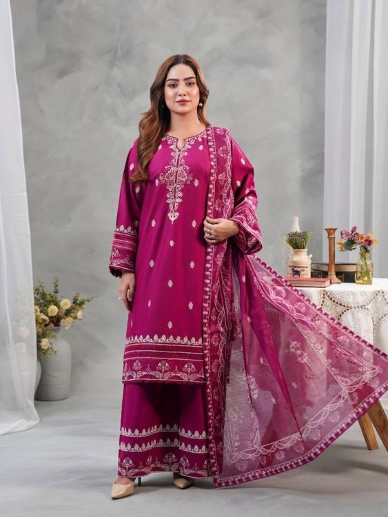 Premium 3-Piece Embroidered Cotton Suite -  Hayats Collections