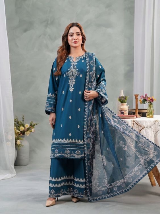 Premium 3-Piece Embroidered Cotton Suite -  Hayats Collections