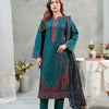Deep Teal Embroidered 3-Piece Festive Suit - Hayats Collections