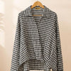 Women's Gingham Check Wrap Top