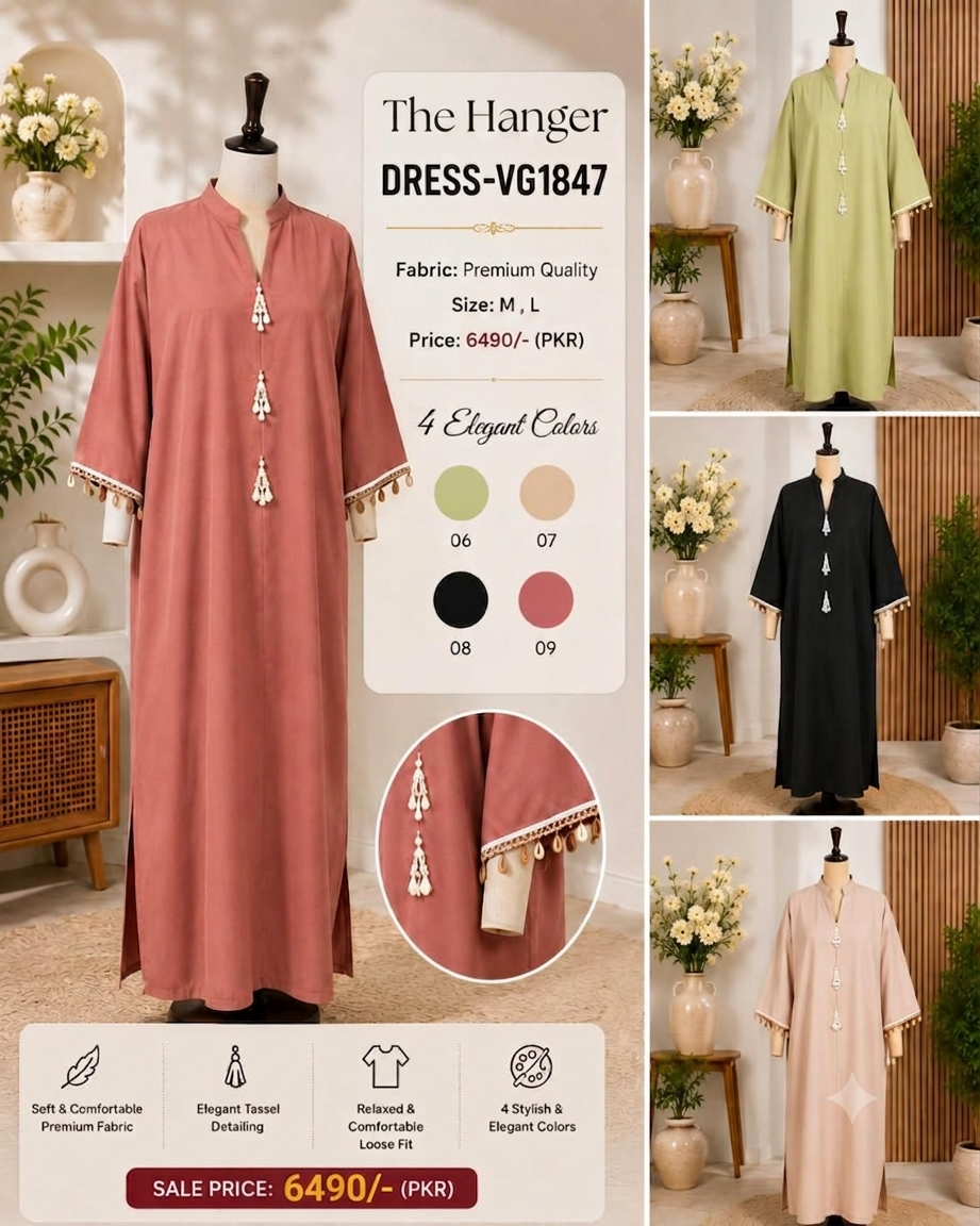 Premium Tassel Detail Kaftan Maxi Dress | VG1847