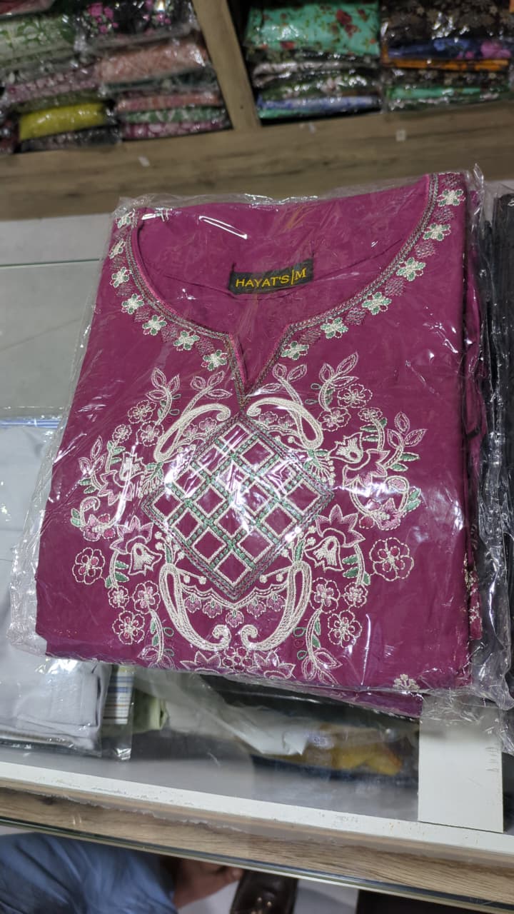 Embroidered Premium Cotton Three-Piece Suit -  Hayats Collections