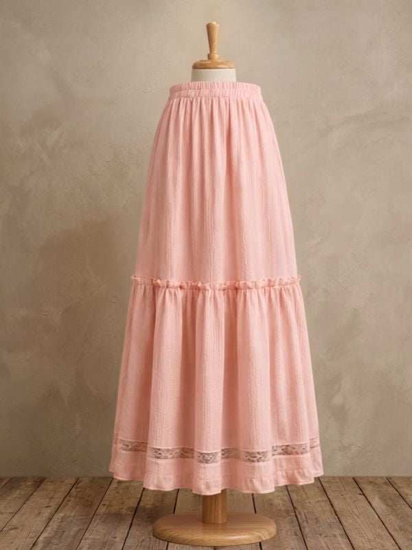 Bohemian Flared Cotton Maxi Skirt