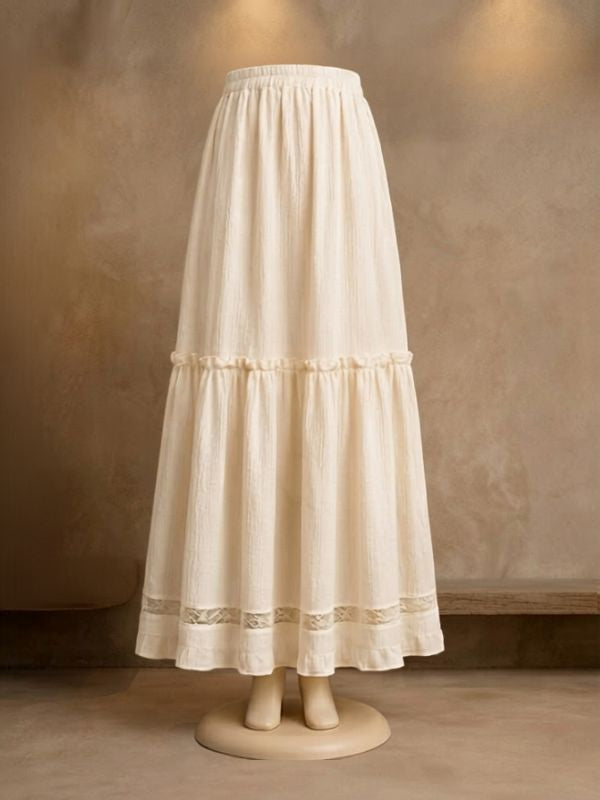 Bohemian Flared Cotton Maxi Skirt
