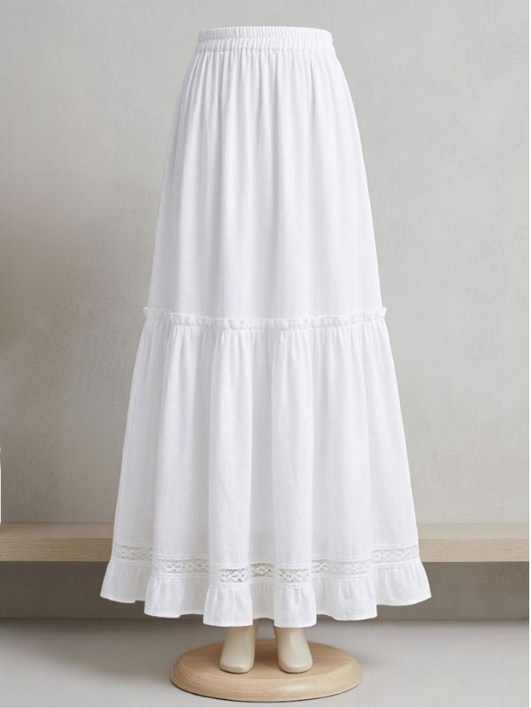 Bohemian Flared Cotton Maxi Skirt